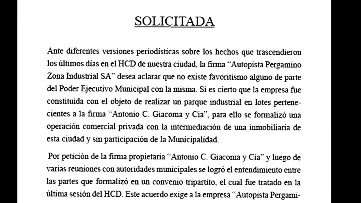 SOLICITADA