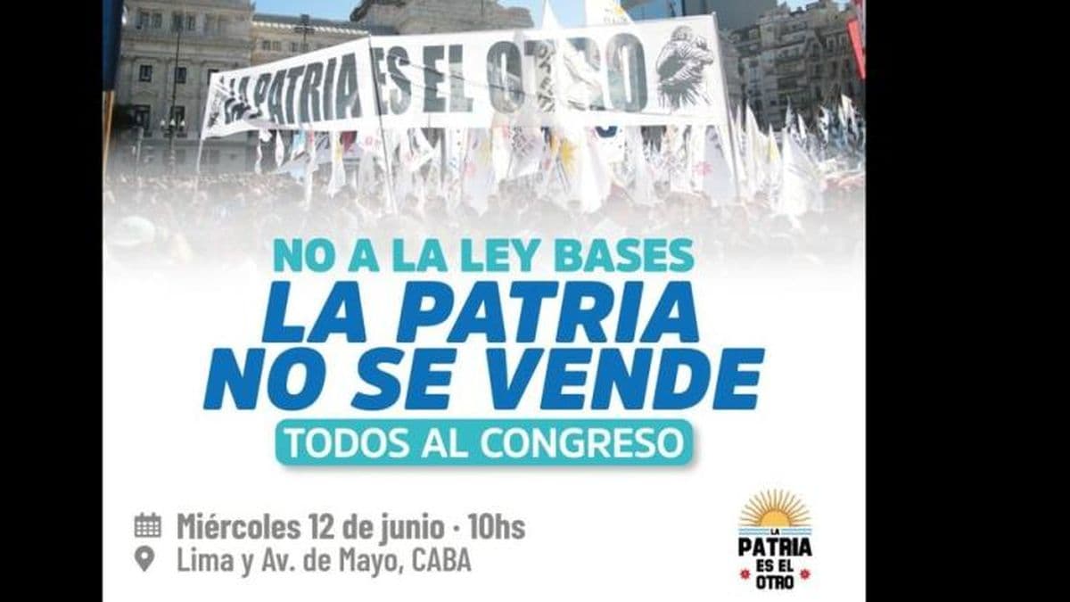 Dirigentes locales participan de la movilización en contra de la Ley Bases
