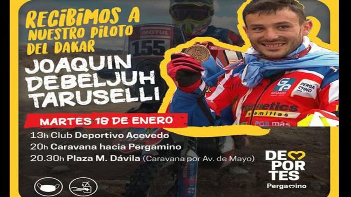Acevedo y Pergamino reciben a Joaquín Debeljuh tras su participación en el Dakar