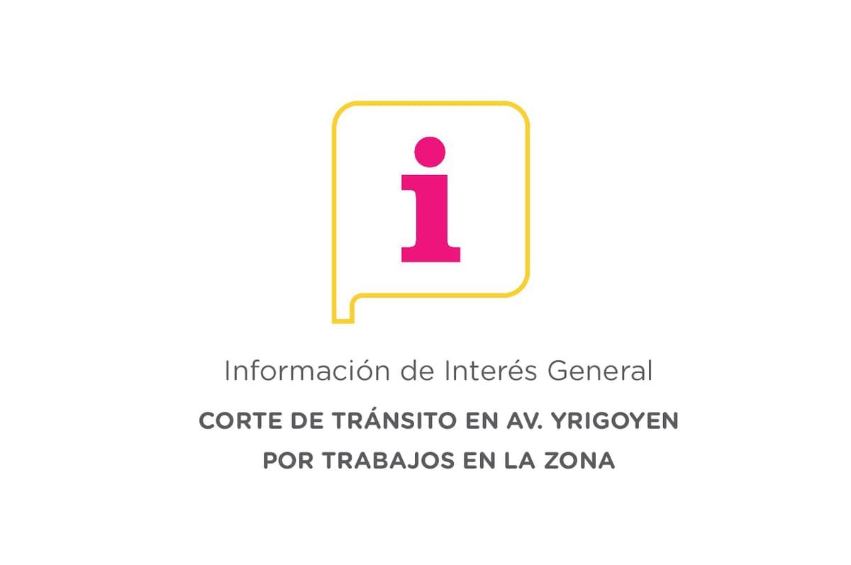 Corte de tránsito en avenida Yrigoyen por trabajos en la zona
