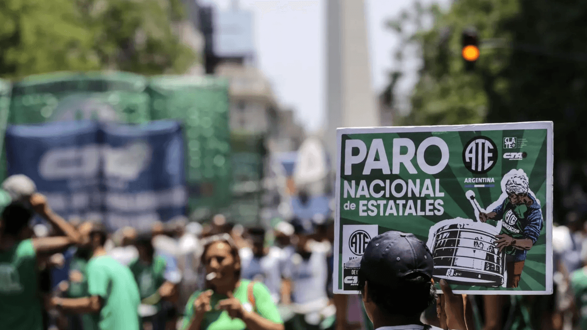 El Gobierno descontará el día a estatales que adhieran al paro de ATE y Aguiar denuncia una "amenaza ilegal"