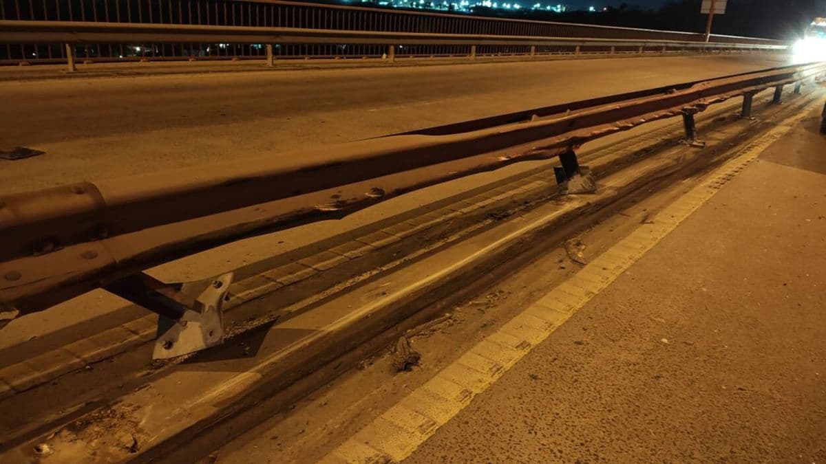 Fuerte choque de un camión contra la baranda del Puente Zárate: derrame de combustible y operativo urgente