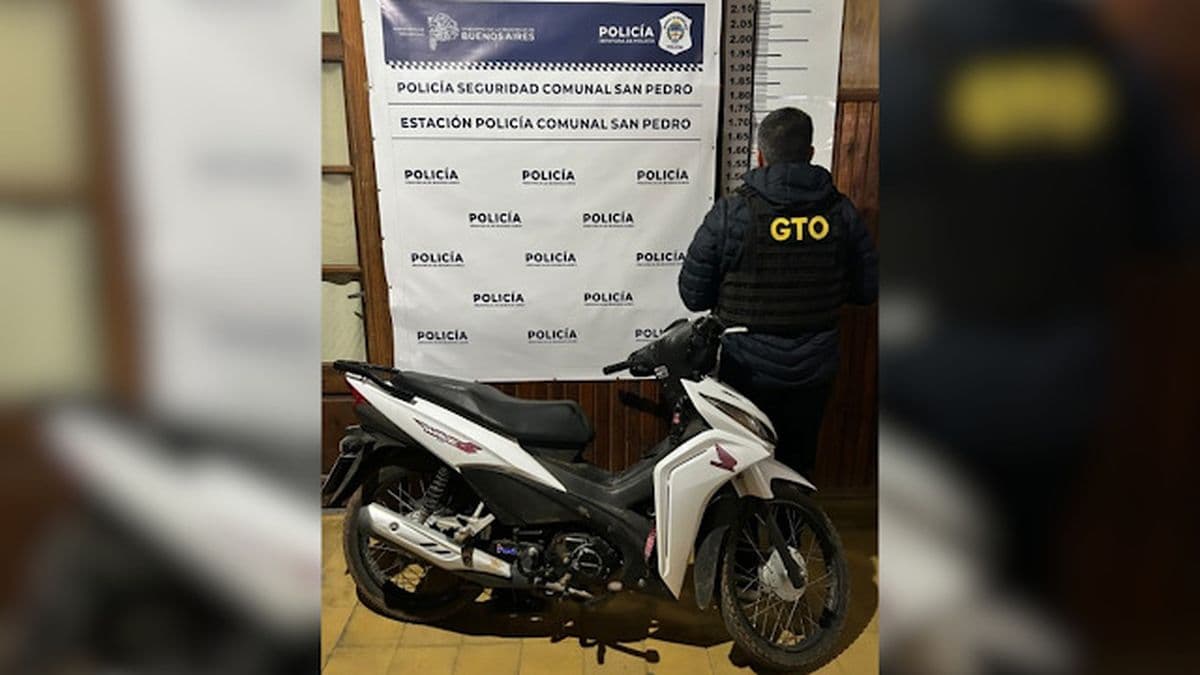 Recuperan en San Pedro una moto robada en Baradero tras persecución policial