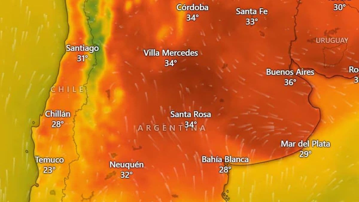 Muro atmosférico e inestabilidad en Pergamino: por qué no ingresa el aire frío en plena ola de calor