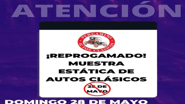 Reprogramaron para el domingo la muestra estática de Pergamino Autos Clásicos