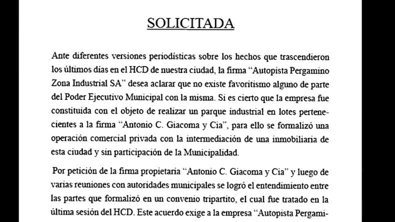 SOLICITADA