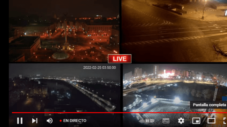 En vivo: calles vacías en Kiev ante un posible ataque ruso