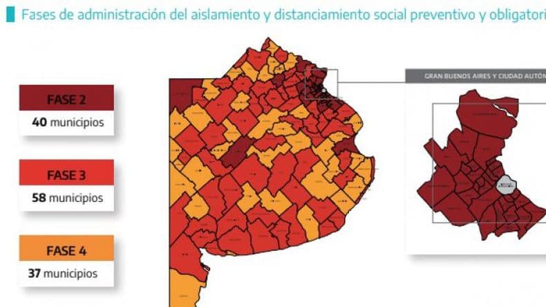 Mapa actualizado: ¿en qué fase quedó cada distrito bonaerense?