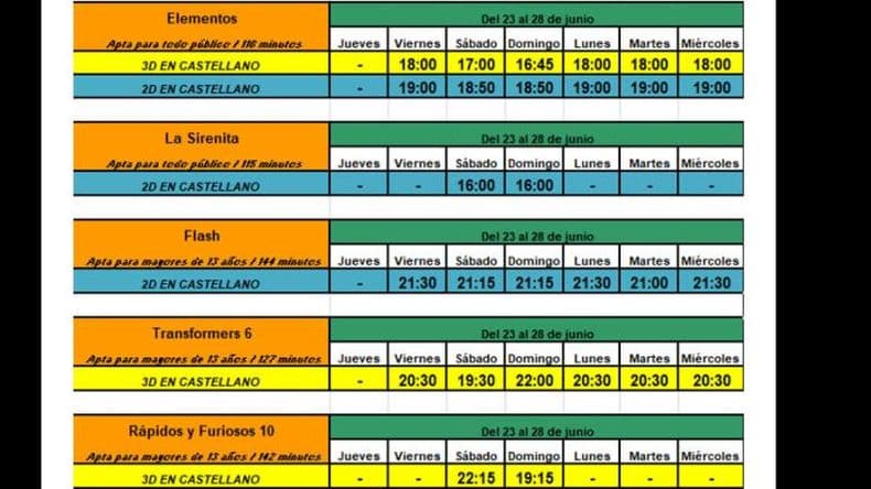 Atractiva cartelera de peliacuteculas en Cinema