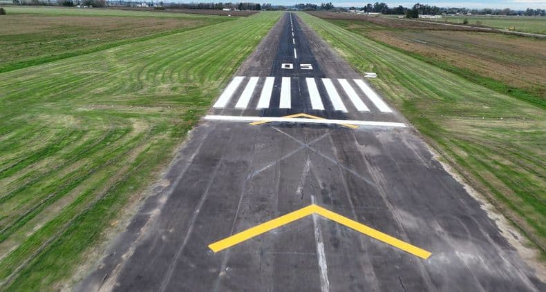 La pista del Aeródromo de Pergamino tras una obra clave de repavimentación