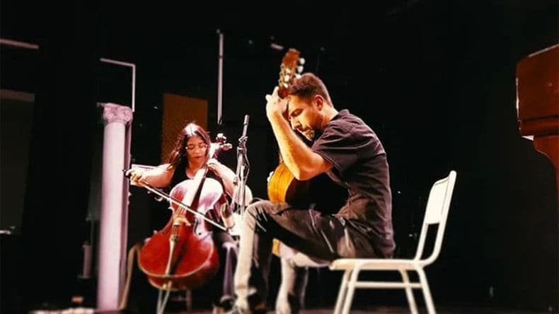 Ecos del Tiempo, concierto para violoncello y guitarra, en el Conservatorio de Música Pergamino