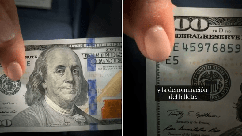 "Tocá, mirá y girá": el tutorial de la Policía Federal para detectar dólares falsos