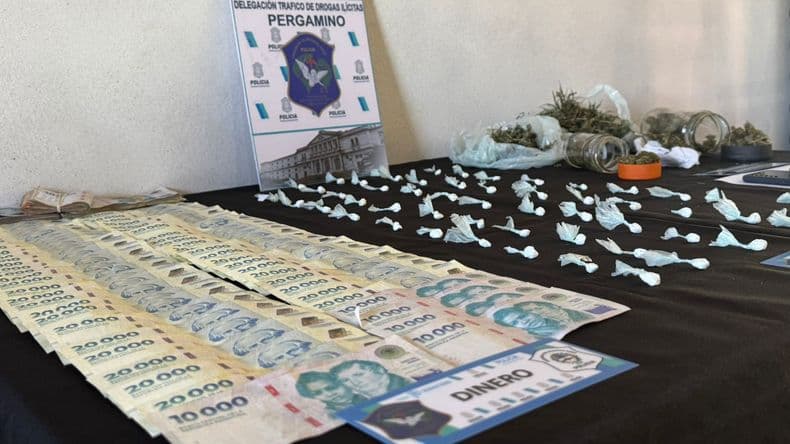 Allanamientos por drogas en Pergamino: secuestran cocaína, marihuana y dos millones de pesos en barrio Newbery