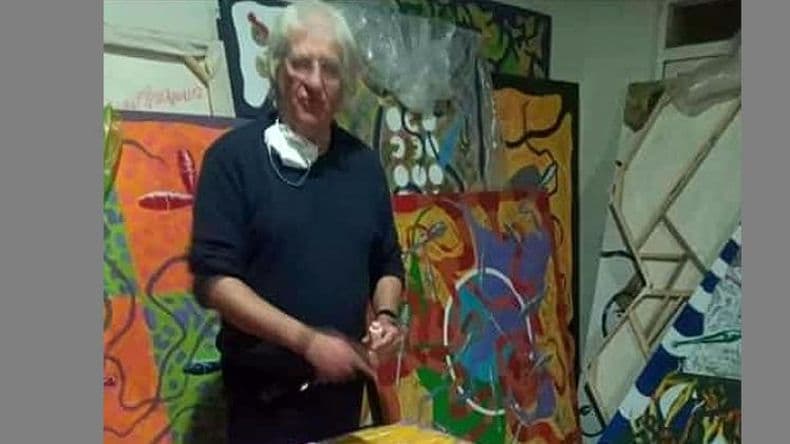 El artista en su taller.
