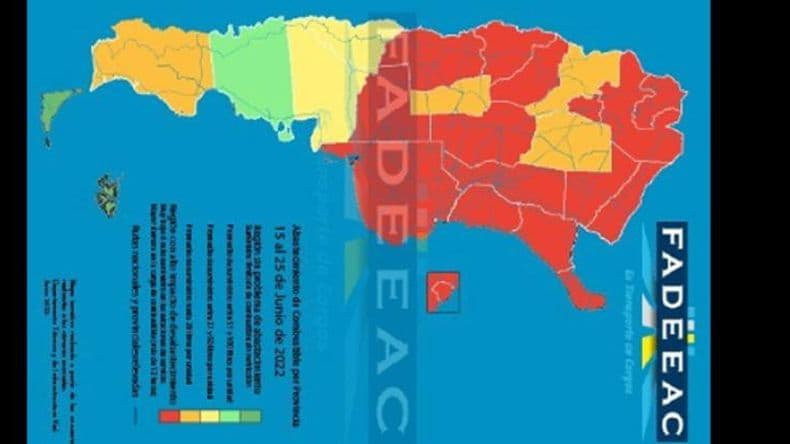 El Mapa de abastecimiento de gasoil.