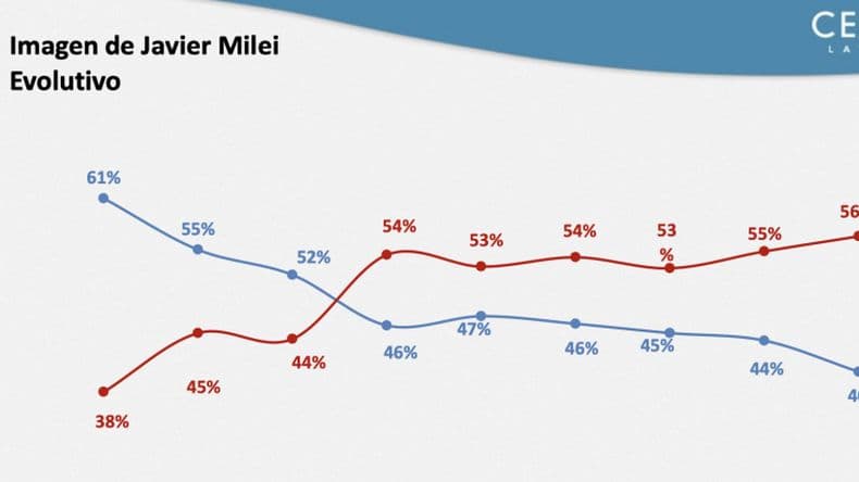 La Imagen de Milei: el ajuste y las protestas marcan el descenso