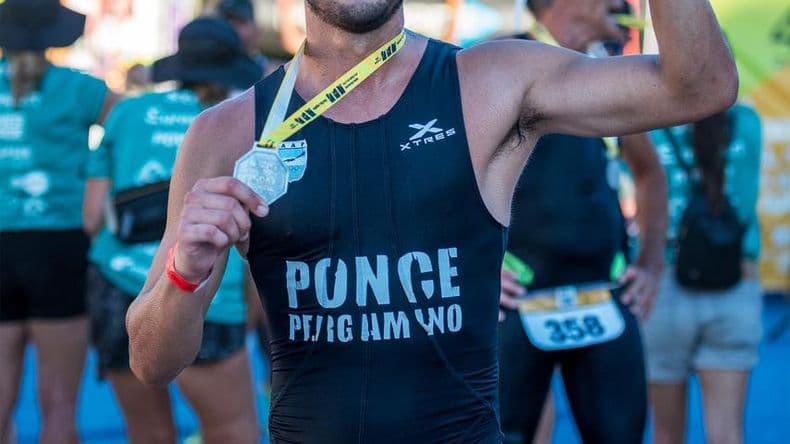Lautaro Ponce pudo finalizar el Triatlón de La Paz en una buena ubicación.