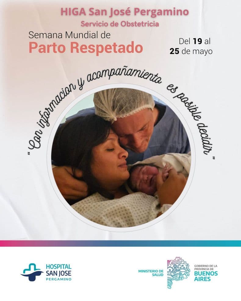 Por la Semana del Parto Respetado, este viernes habrá un taller en el Hospital San José