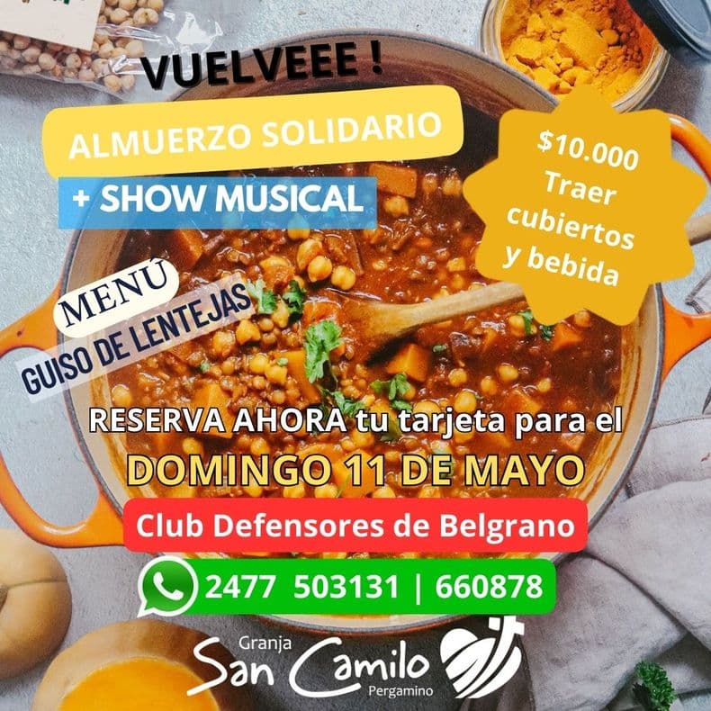 La Granja San Camilo vuelve a reunir a la comunidad con su tradicional almuerzo solidario