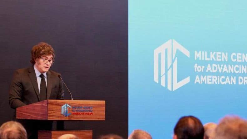 Javier Milei en el Milken Center