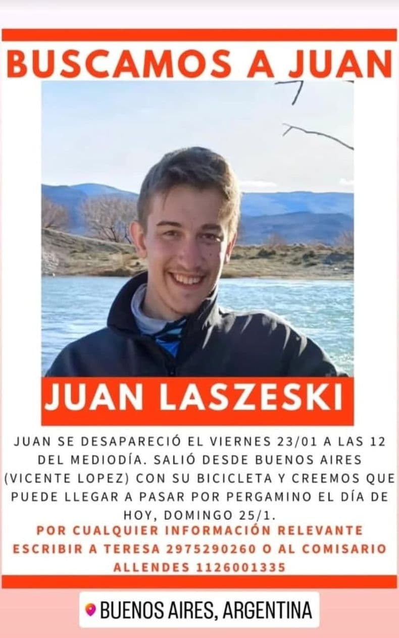 Comparten la imagen de un joven ciclista viajero que podría pasar por Pergamino este domingo