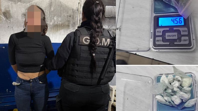 La brigada motorizada de la Policía Local aprehendió a una mujer que ocultaba dosis de cocaína y marihuana