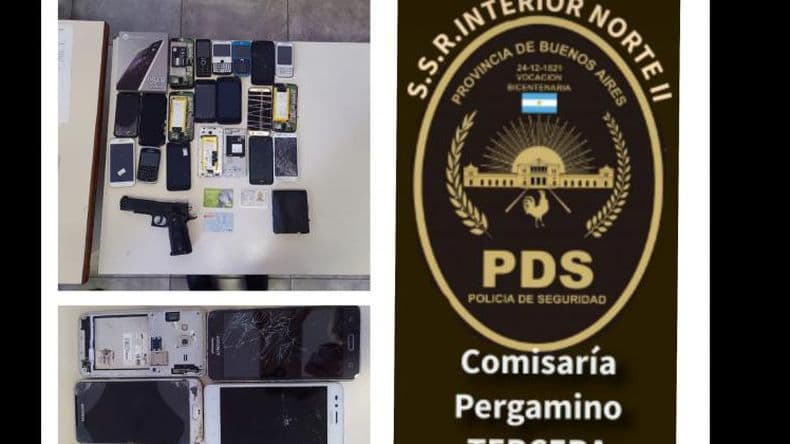Detuvieron a dos jóvenes y secuestraron 27 celulares y un arma de juguete