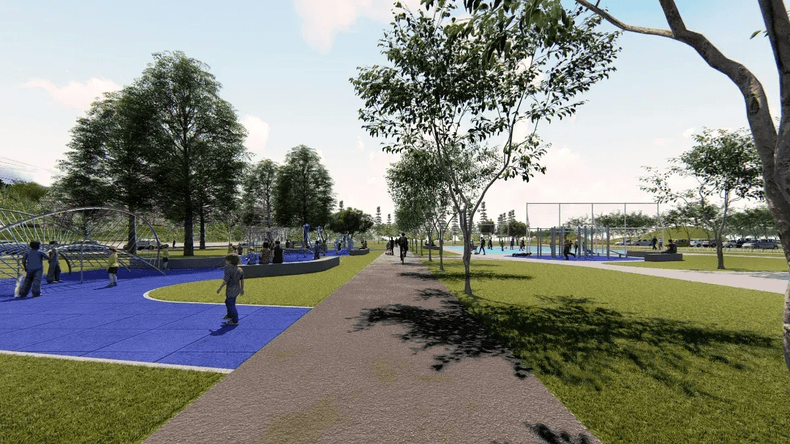 Santiago Passaglia recorrió las obras del nuevo Parque Norte en San Nicolás