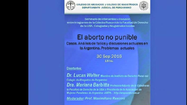 Hoy habrá un seminario sobre aborto desde la perspectiva de la ley penal