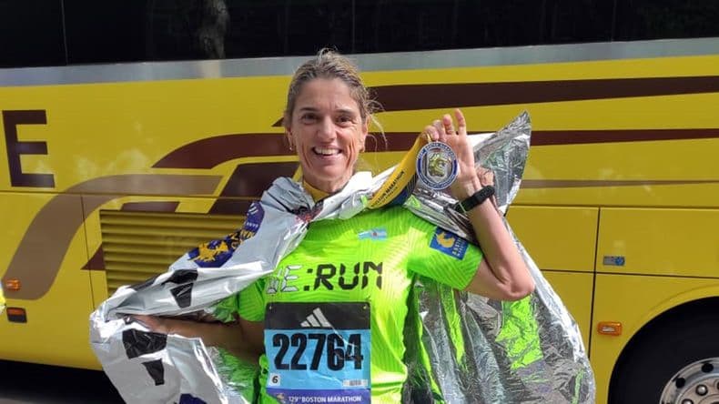 Una pergaminense en la Maratón de Boston: Silvina Capdevila cumplió el sueño de correr una Major