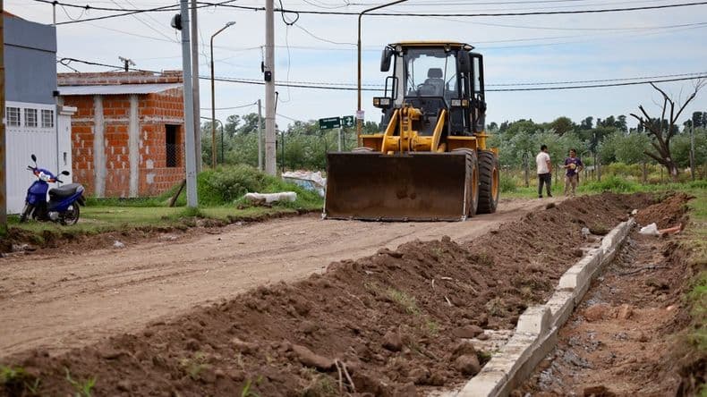 Avanza la obra de cordón cuneta en el Barrio Solares III Scalabrini