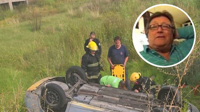 Carlos "Coco" Bello recibió el alta médica tras el rescate del interior del auto que volcó en la autopista