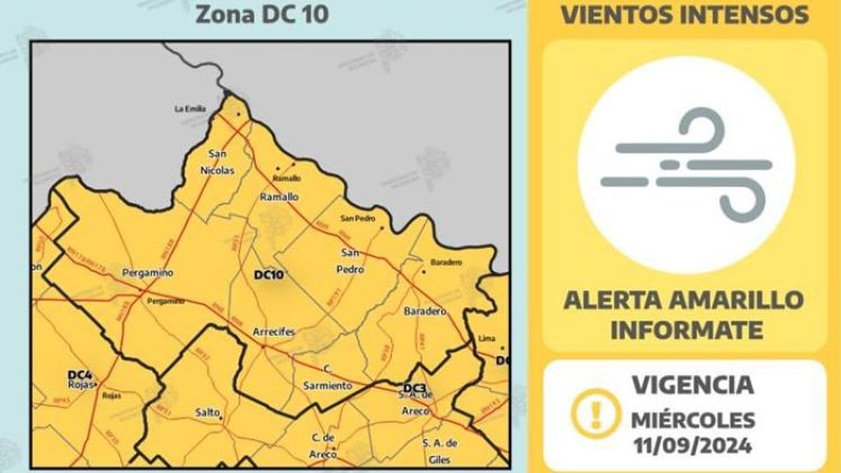 Rige un alerta amarillo por tormenta y viento