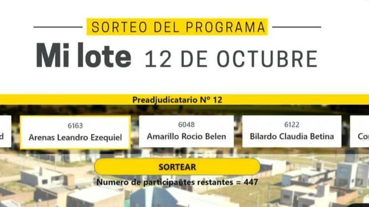 Información para los ganadores del sorteo de pre adjudicación del Programa "Mi Lote"