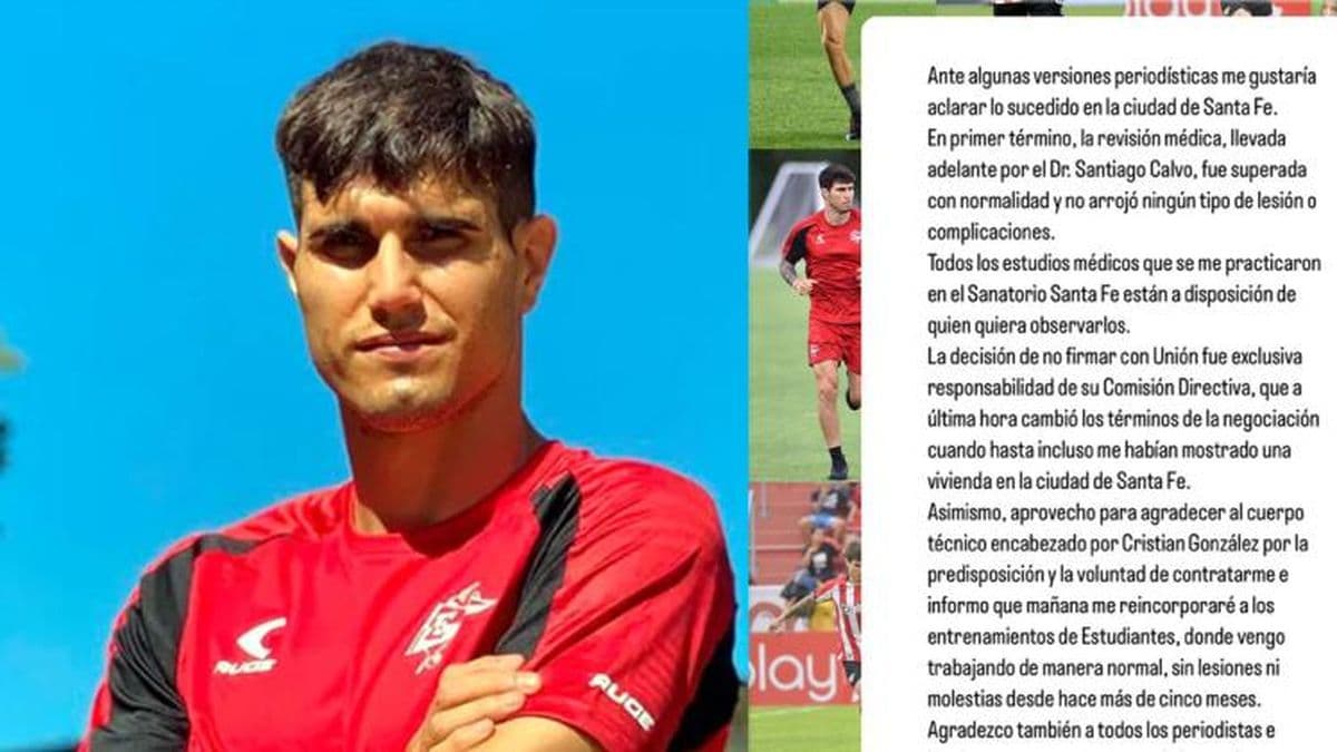 Se cayó el pase a Unión de Ezequiel Muñoz, quien explicó los motivos