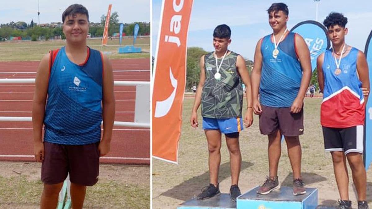 Francisco Gutiérrez, el pergaminense campeón argentino U16 de lanzamiento de bala