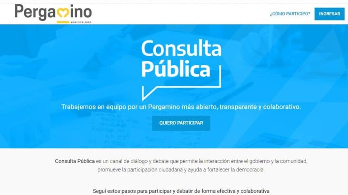 Consulta Pública: un canal de participación para los pergaminenses