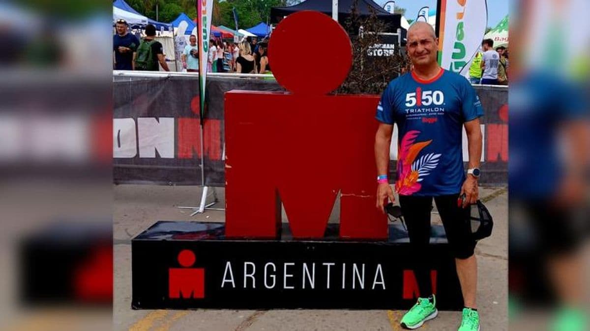 Juan Miguel Degleue en el Triatlón Ironman 5150 de Gualeguaychú