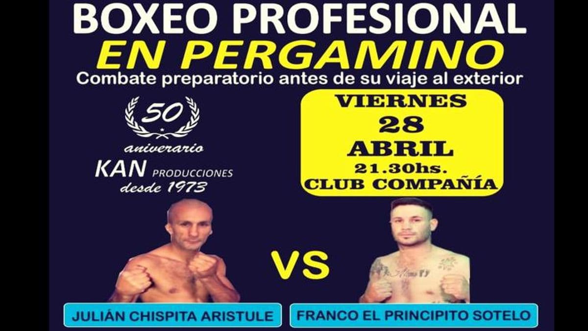 Julián "Chispita" Aristule vuelve a pelear en Pergamino: será el viernes 28 en Compañía
