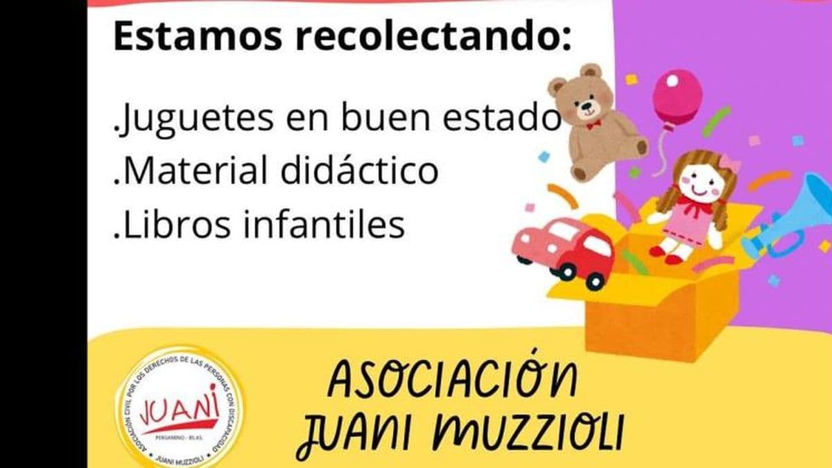 La Asociación "Juani Muzzioli" lanzó una campaña de recolección de juguetes