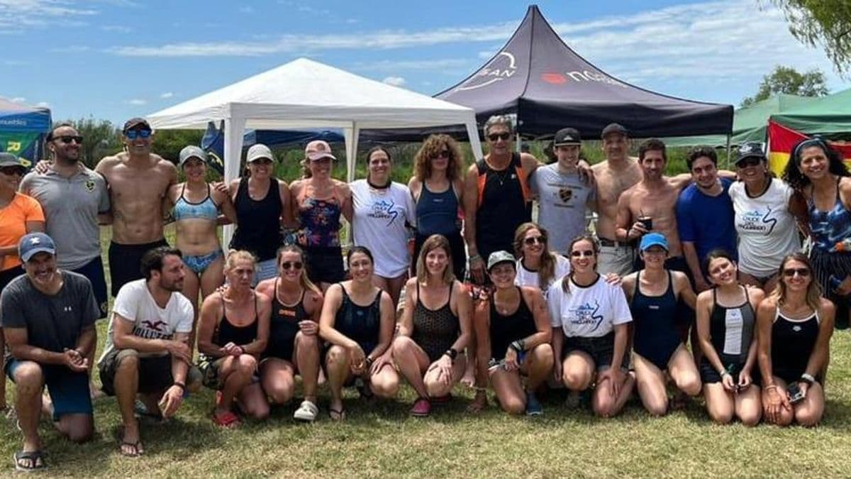 Nadadores de Gimnasia y Esgrima compitieron en el Cruce del Yaguarón