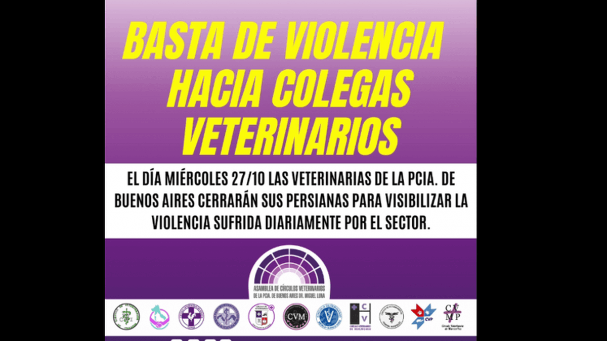 Veterinaria de Pergamino adhieren al reclamo del miércoles y no habrá atención