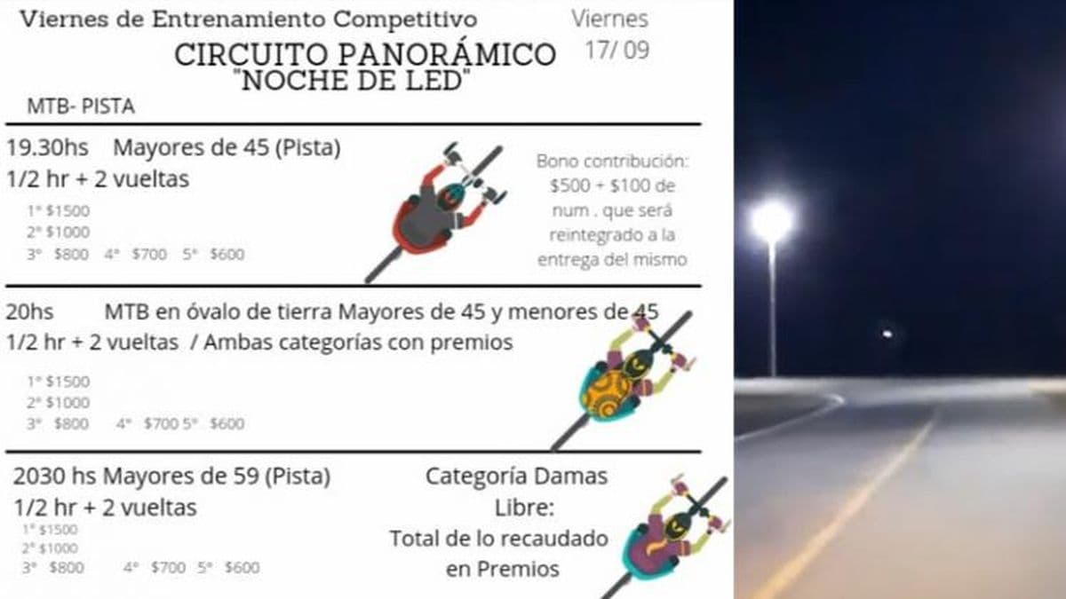 "Noche de Led" el viernes para el regreso del ciclismo a El Panorámico
