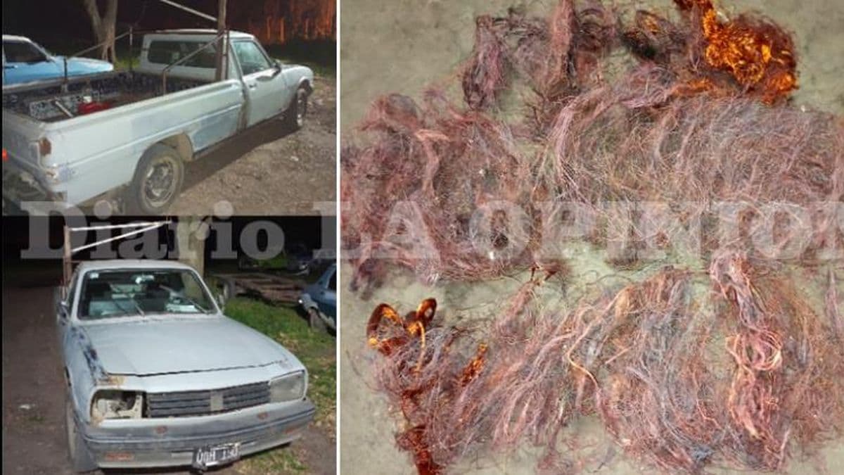 Detuvieron a dos sujetos con cobre quemado y 70 mil pesos