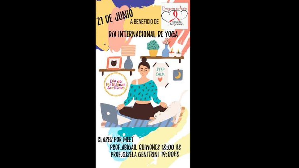 Día de las Buenas Acciones: en Pergamino habrá una clase virtual de yoga a beneficio de una ONG