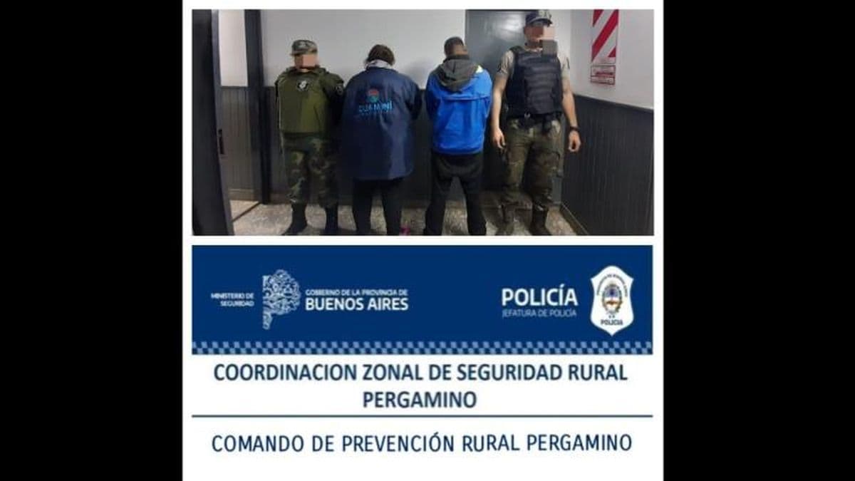 Una pareja fue detenida cuando robaba en un campo