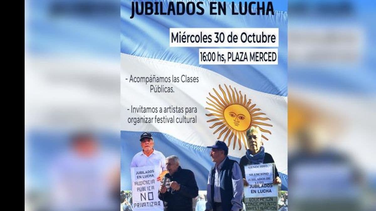 Educadores, estudiantes y jubilados en lucha: Invitan a ser parte de una jornada en Plaza Merced