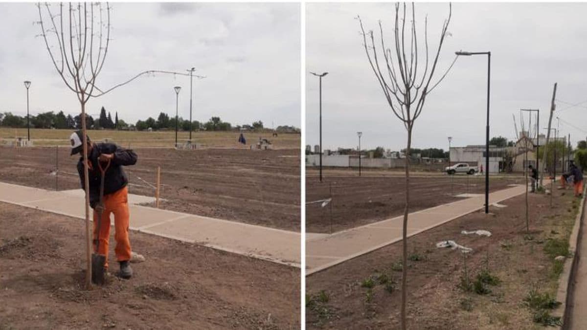 Avanza la construcción de la Plaza del barrio Martín Illia