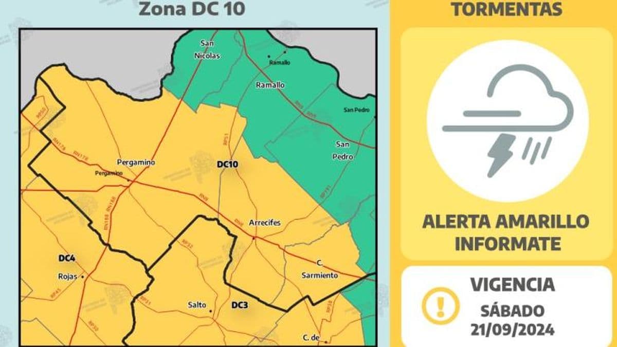 Alertan sobre abundantes lluvias desde el sábado a la noche y la jornada del domingo