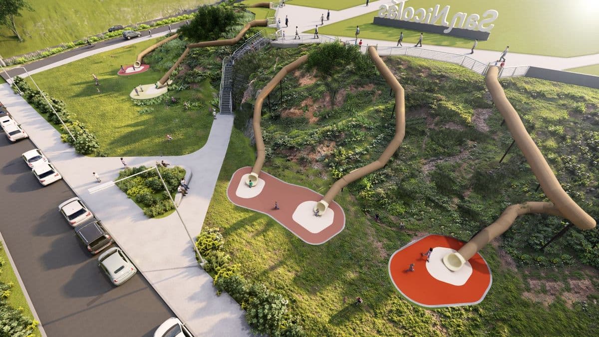 San Nicolás suma un parque infantil con toboganes gigantes en la costanera